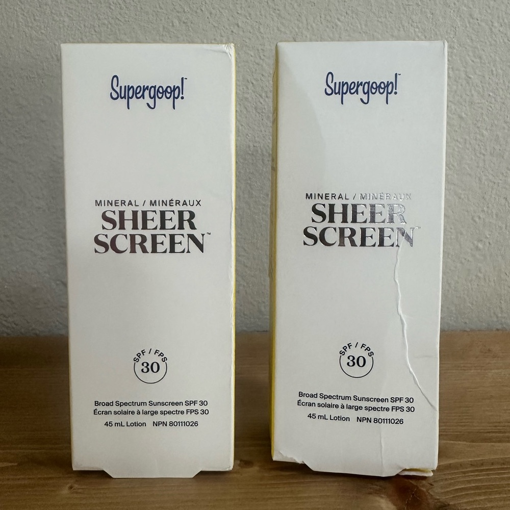 NIB 2-Pack Supergoop! Mineral Sheer Screen SPF 30